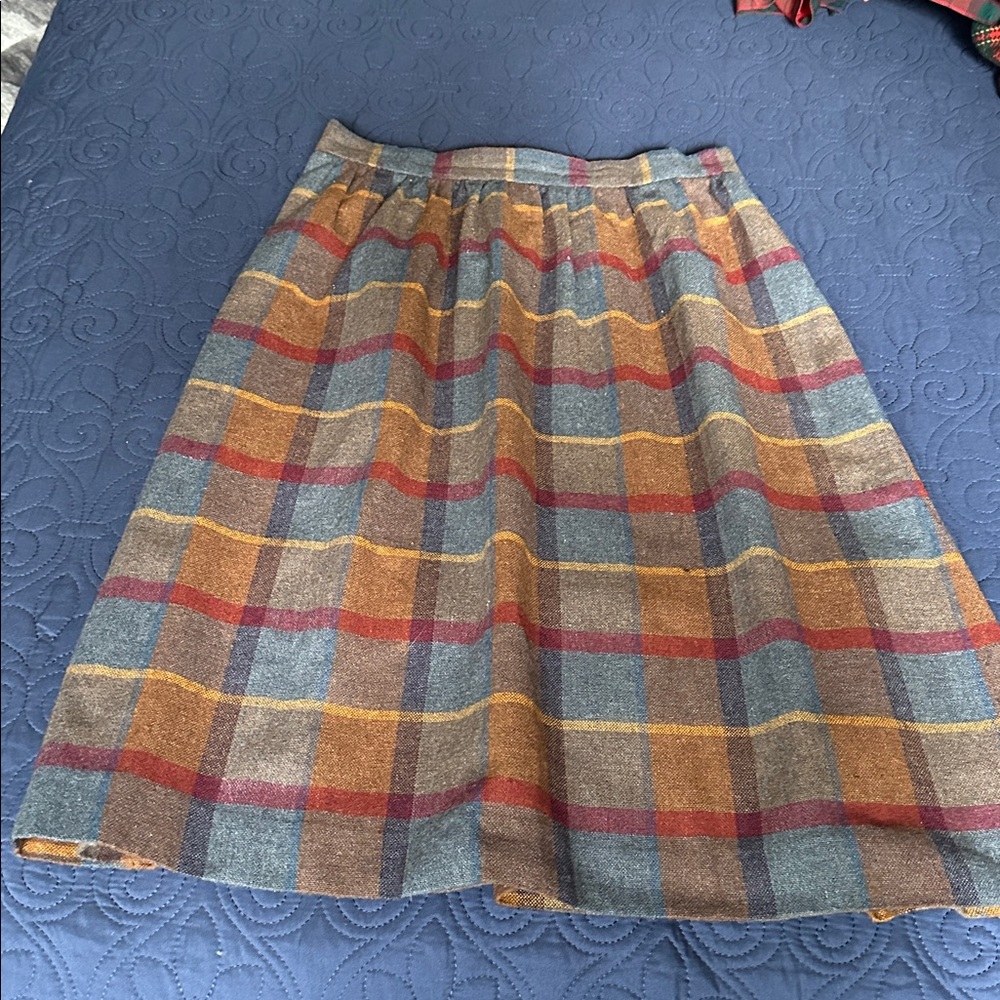 Burgundy/Blue/Rust Skirt
